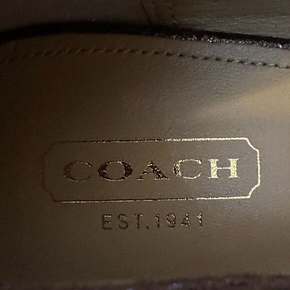 Coach Women's Bergen Soft Crackled Leather Beaded Flower Heel Pump 10B - Picture 3 of 9